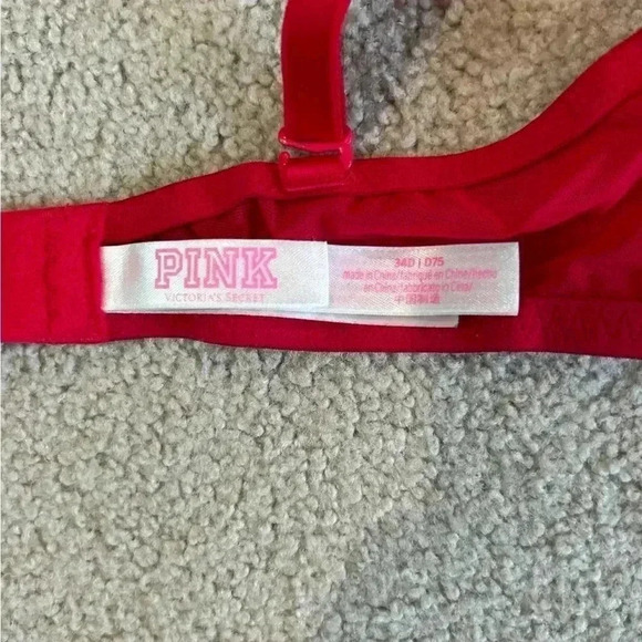 Victoria’s Secret pink red lace padded underwire bra in size 34D - Picture 3 of 3